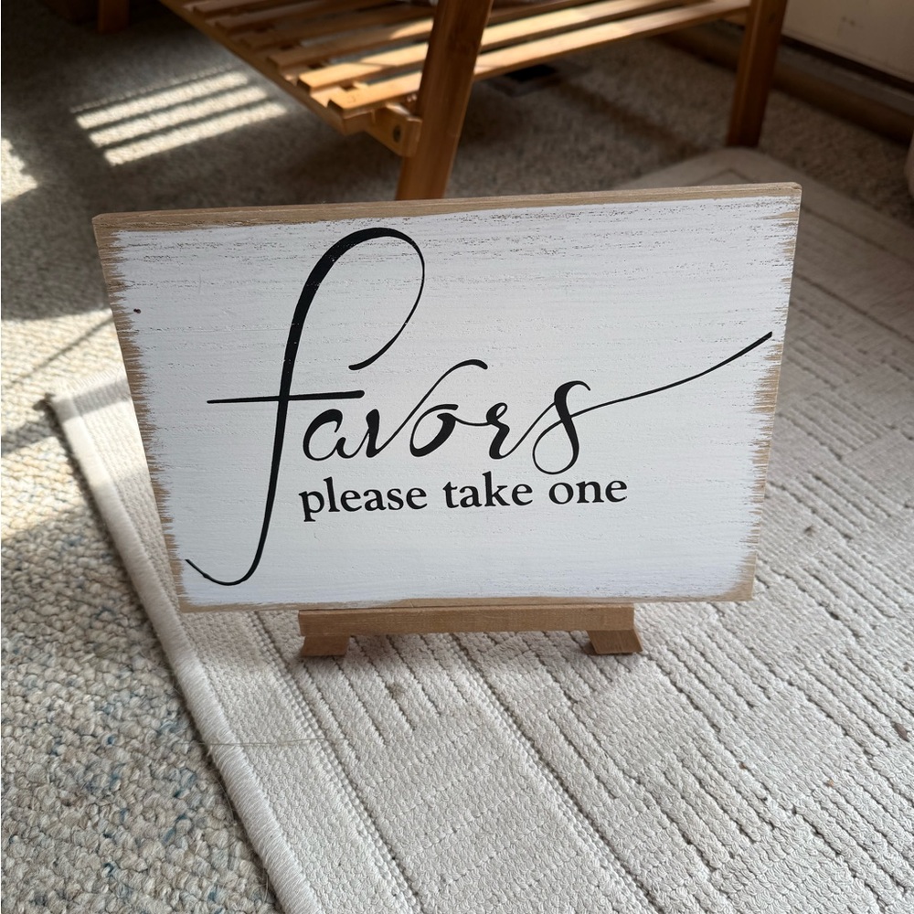 White and Black Favor Sign
